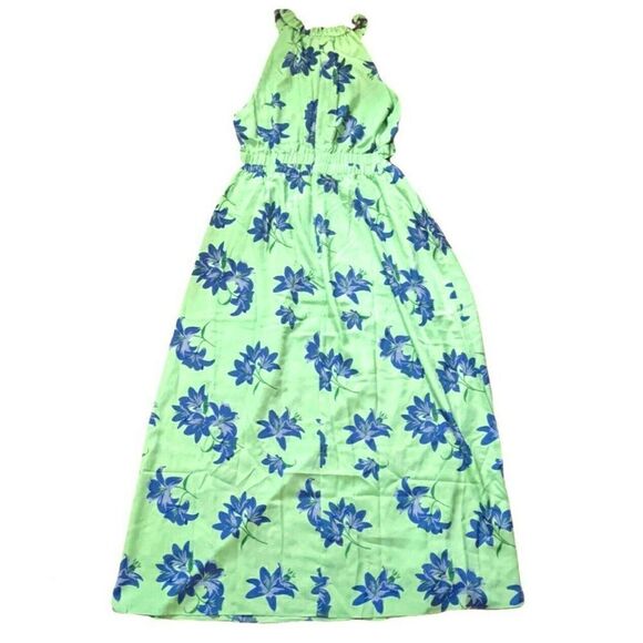 Likely Karrica Dress Pistachio Green Blue Floral Pockets Crepe Cutouts NWT 12 - Picture 3 of 10